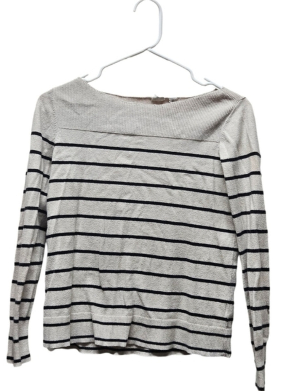GAP Striped Lightweight Sweater – Cream & Black | Size XS | Classic Casual Top